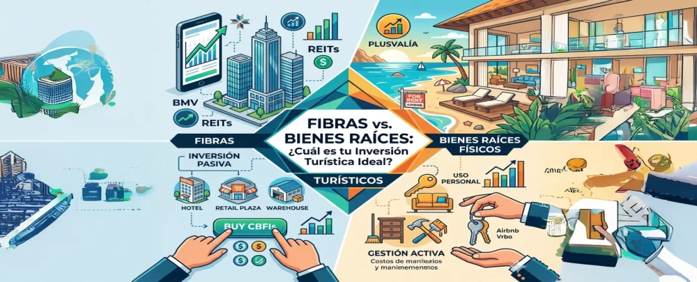 FIBRAS vs. Bienes Raíces Físicos en Zonas Turísticas: ¿Cuál es la Mejor Inversión en México?